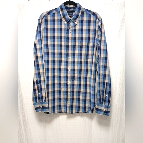 J.Crew  Men's Cotton Longsleeve Plaid Button Down Shirt. Size L - Picture 1 of 8